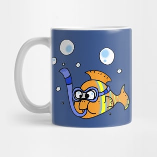 funny fish diver Mug